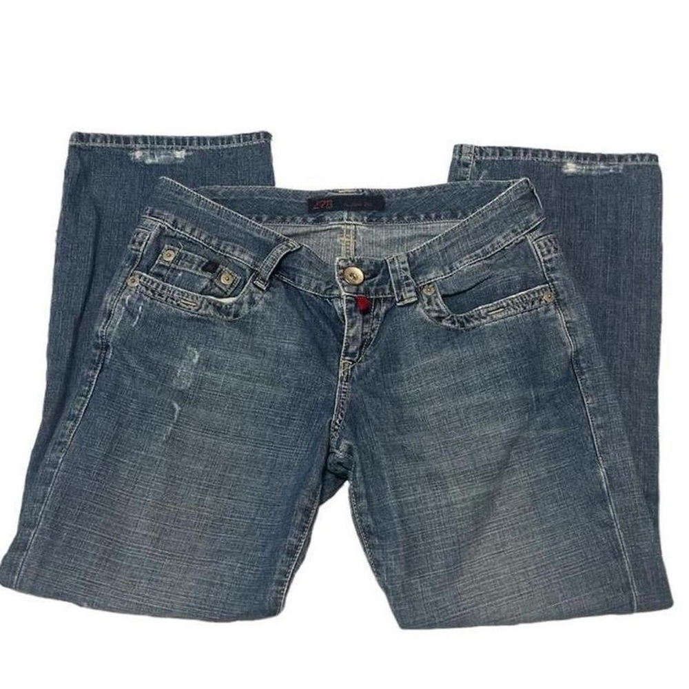 Y2K Vintage 2000s Distressed ripped low rise jeans